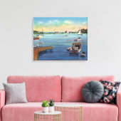 Uitzicht van de Harwichport Wychmere Harbour Canvas Afdruk (Insitu (Woonkamer))
