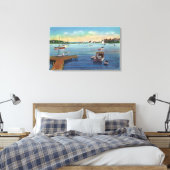 Uitzicht van de Harwichport Wychmere Harbour Canvas Afdruk (Insitu (Slaapkamer))