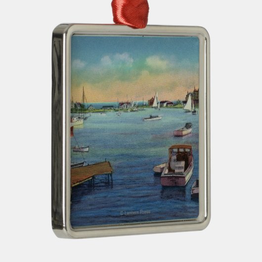 Uitzicht van de Harwichport Wychmere Harbour Metalen Ornament (Rechts)