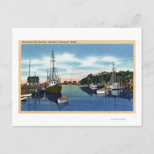 Uitzicht van de haven, Martha's wijngaard Briefkaart (Voorkant)