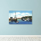 Uitzicht van de haven, Martha's wijngaard Canvas Afdruk (Insitu (Houten vloer))