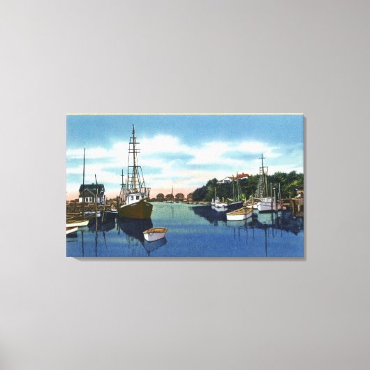 Uitzicht van de haven, Martha's wijngaard Canvas Afdruk (Voorkant)