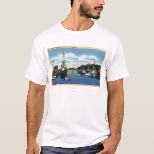 Uitzicht van de haven, Martha's wijngaard T-shirt (Voorkant)