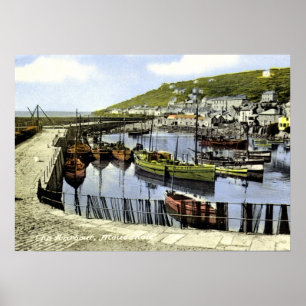 uitzicht van de  haven, Mousehole Cornwall Poster
