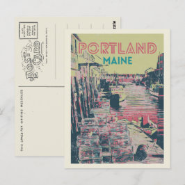 Uitzicht van de haven Portland Maine USA Briefkaart