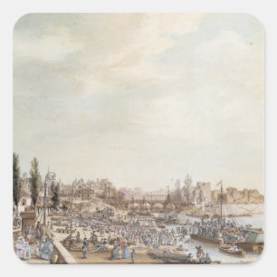 Uitzicht van de haven Saint-Paul, Parijs, 1782 Vierkante Sticker