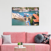Uitzicht van de haven, strand Mermerly in Antalya Canvas Afdruk (Insitu (Woonkamer))