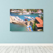 Uitzicht van de haven, strand Mermerly in Antalya Canvas Afdruk (Insitu (Houten vloer))