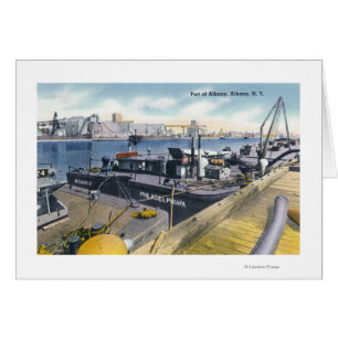 Uitzicht van de haven van Albany, SS Iroquois in