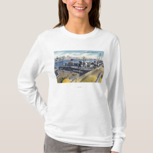Uitzicht van de haven van Albany, SS Iroquois in T-shirt