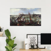Uitzicht van de haven van Antwerpen Poster (Thuiskantoor)