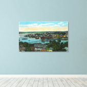 Uitzicht van de haven van Boothbay Canvas Afdruk (Insitu (Houten vloer))
