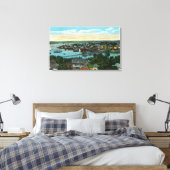 Uitzicht van de haven van Boothbay Canvas Afdruk (Insitu (Slaapkamer))