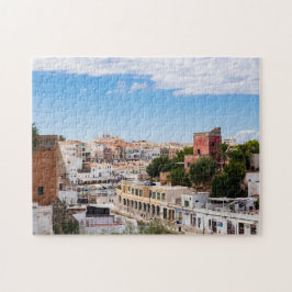 Uitzicht van de haven van Ciutadella en de stad Me Legpuzzel