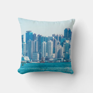 Uitzicht van de haven van Hongkong op het tijdstip Kussen