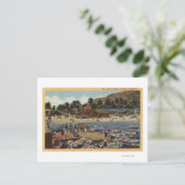 Uitzicht van de haven van Isthmus met zwemmers Briefkaart (Staand voorkant)