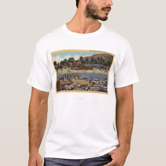 Uitzicht van de haven van Isthmus met zwemmers T-shirt (Voorkant)