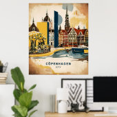 Uitzicht van de haven van Kopenhagen Poster (Thuiskantoor)