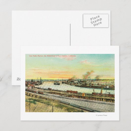 Uitzicht van de haven van San Pedro Briefkaart (Voorkant / Achterkant)