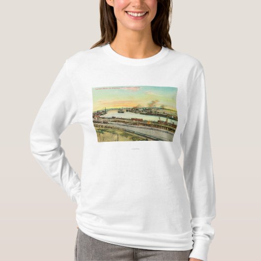 Uitzicht van de haven van San Pedro T-shirt (Voorkant)