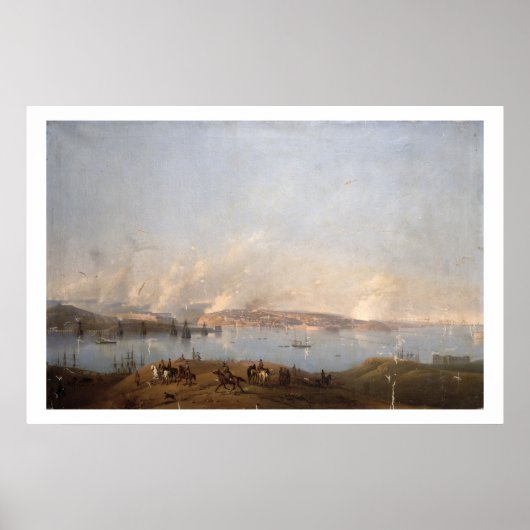 Uitzicht van de haven van Sebastopol tijdens de mi Poster (Voorkant)