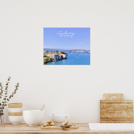 Uitzicht van de haven van Sydney Poster (Keuken)