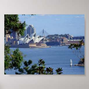 Uitzicht van de haven van Sydney Poster
