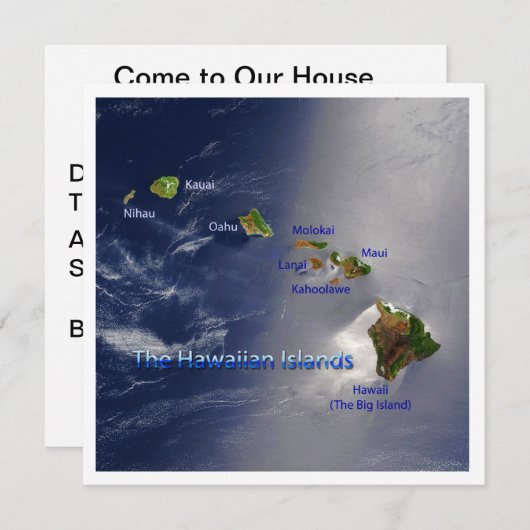 Uitzicht van de Hawaï Kaart (Voorkant / Achterkant)