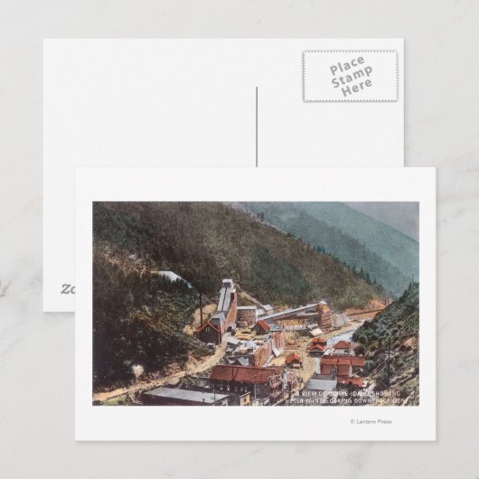 Uitzicht van de Hecla-mijn die de Canyon omlaag ki Briefkaart (Voorkant / Achterkant)