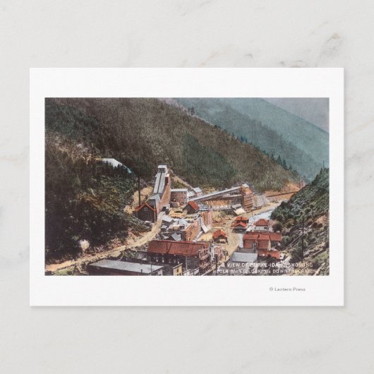 Uitzicht van de Hecla-mijn die de Canyon omlaag ki Briefkaart (Voorkant)