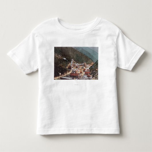 Uitzicht van de Hecla-mijn die de Canyon omlaag ki Kinder Shirts (Voorkant)