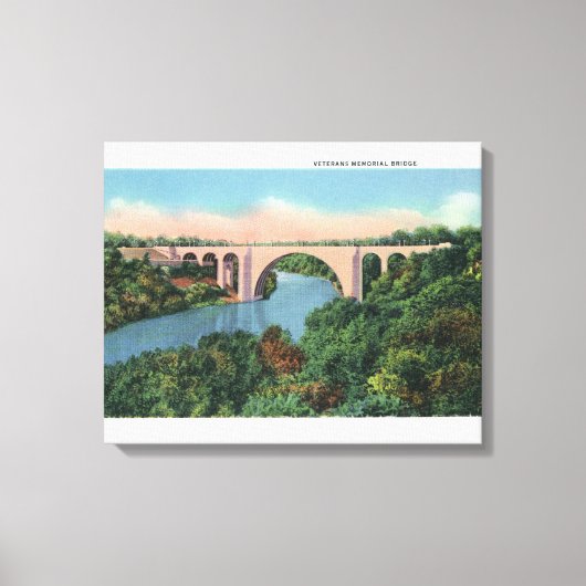 Uitzicht van de Herdenkingsbrug voor veteranen Canvas Afdruk (Voorkant)