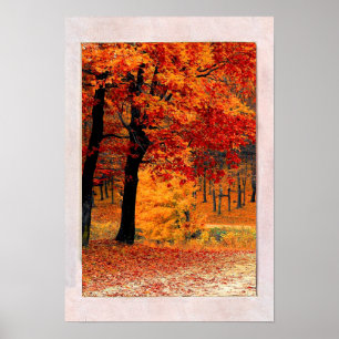 Uitzicht van de Herfst van het Venster Bright Fore Poster