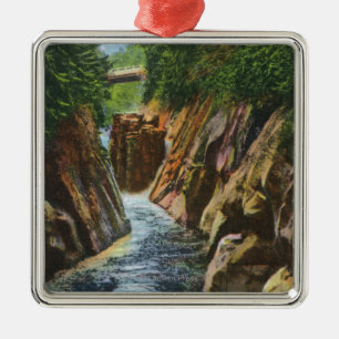 Uitzicht van de Herfsten en de brug van Abruikbaar Metalen Ornament