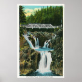 Uitzicht van de Herfsten van Split Rock en Bridge Poster (Voorkant)