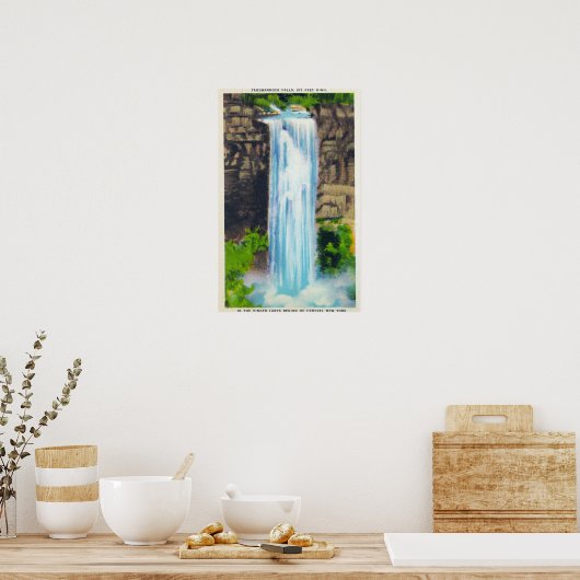 Uitzicht van de Herfsten van Taughannock Poster (Keuken)