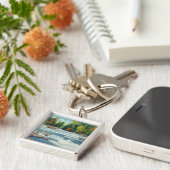 Uitzicht van de Herfsten Wilde Cat en Jackson Sleutelhanger (Zijkant)