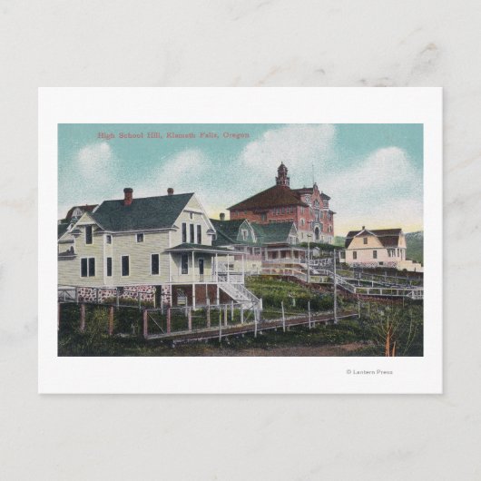Uitzicht van de High School Hill, Residences Briefkaart (Voorkant)