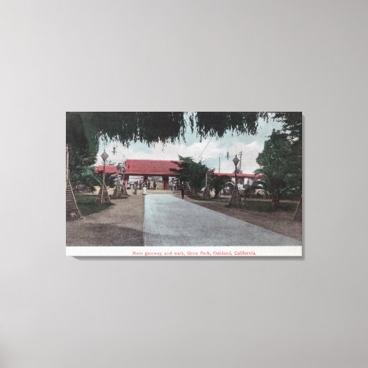 Uitzicht van de hoofdgateway naar Idora ParkOaklan Canvas Afdruk (Voorkant)