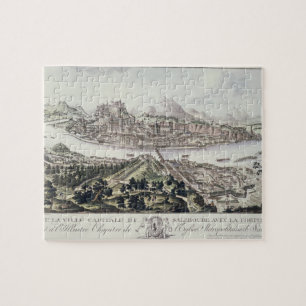Uitzicht van de hoofdstad en de vesting Salzburg; Legpuzzel