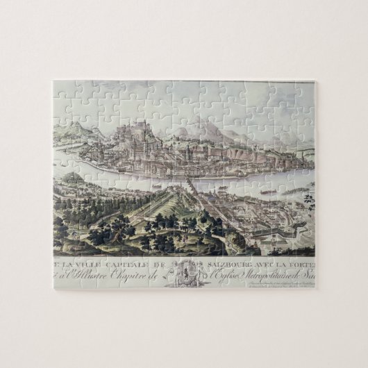 Uitzicht van de hoofdstad en de vesting Salzburg; Legpuzzel (Horizontaal)
