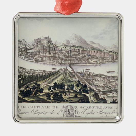 Uitzicht van de hoofdstad en de vesting Salzburg; Metalen Ornament (Voorkant)