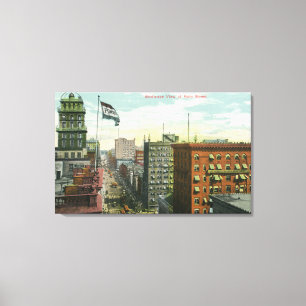 Uitzicht van de hoofdstraat canvas afdruk