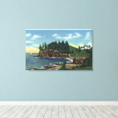 Uitzicht van de hoofdvuurtoren van de Owl Canvas Afdruk (Insitu (Houten vloer))