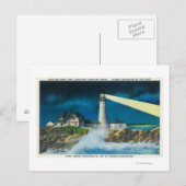 Uitzicht van de hoofdvuurtoren van Portland op Cas Briefkaart (Voorkant / Achterkant)