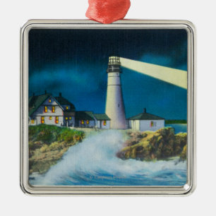Uitzicht van de hoofdvuurtoren van Portland op de  Metalen Ornament