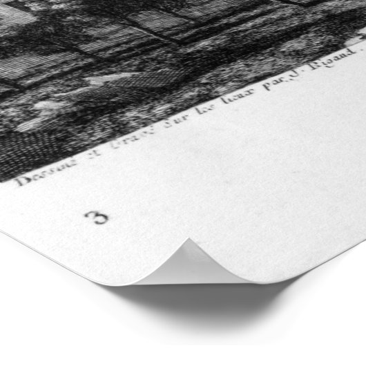 Uitzicht van de Hopital Royal de La Salpetriere Poster (Hoek)