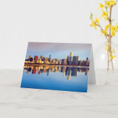 Uitzicht van de horizon van Chicago met bezinning Kaart (Gele Bloem)