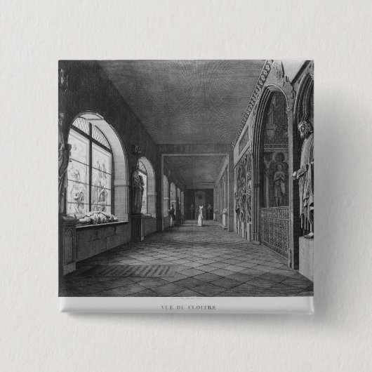 Uitzicht van de houder, Musee des Monuments Vierkante Button 5,1 Cm (Voorkant)