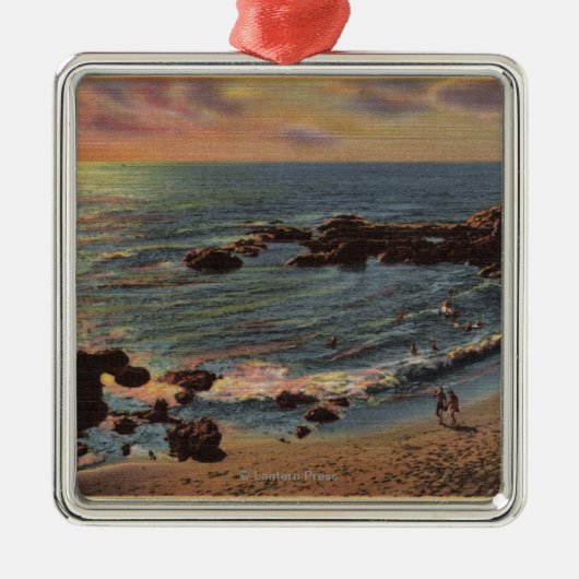 Uitzicht van de Houtcove Metalen Ornament (Voorkant)